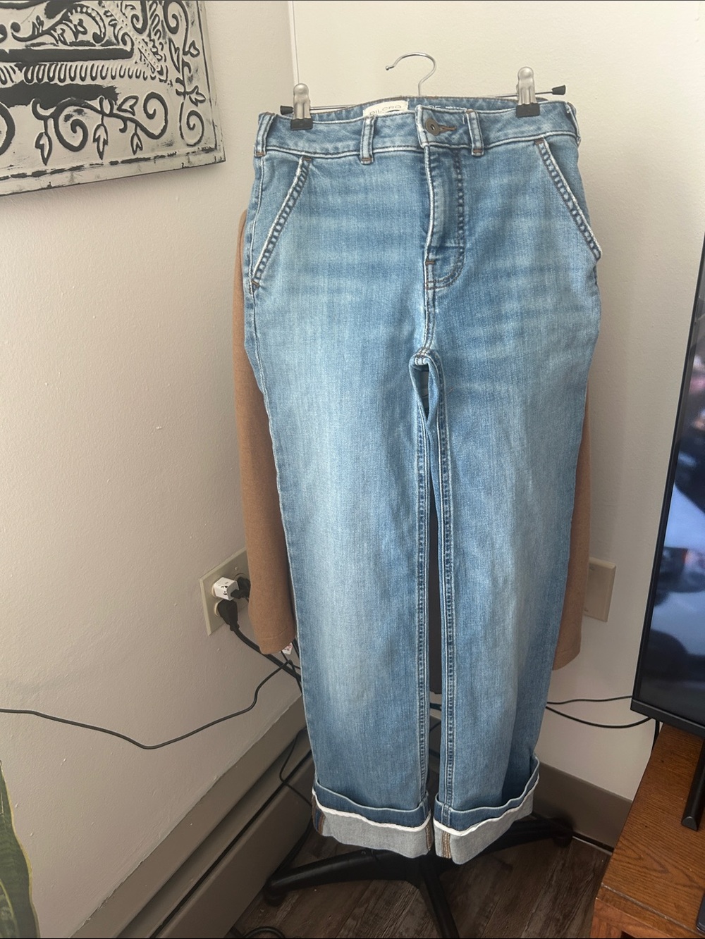 Pilcro Light Denim Boyfriend Jeans with Rolled Cuffs